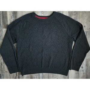 English Laundry Shirt Men's XXL Gray Long Sleeve Crew Neck Weaved Pattern Knit